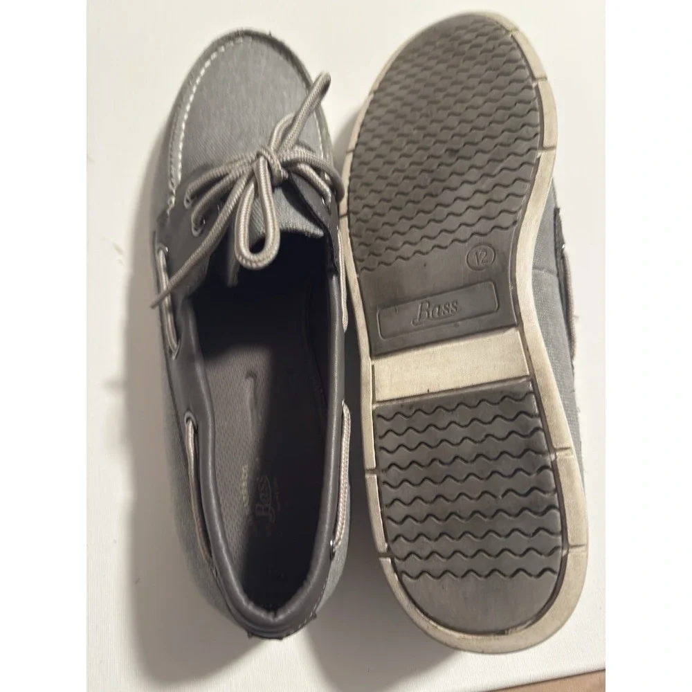 GH Bass & Co Mens Dock Boat Shoes Grey Canvas Loafers 12 M